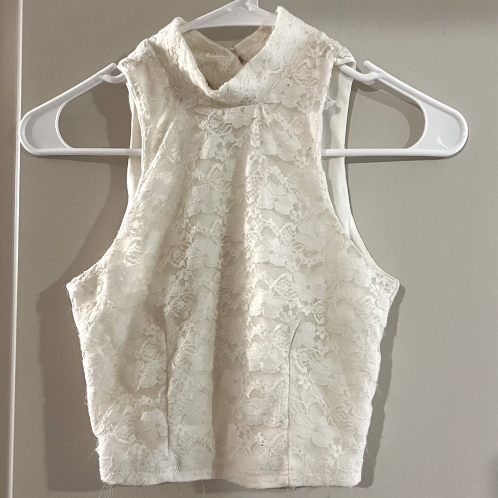 Lace racer back crop top